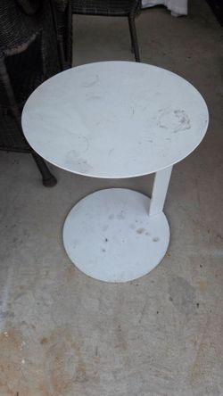 Solid metal table