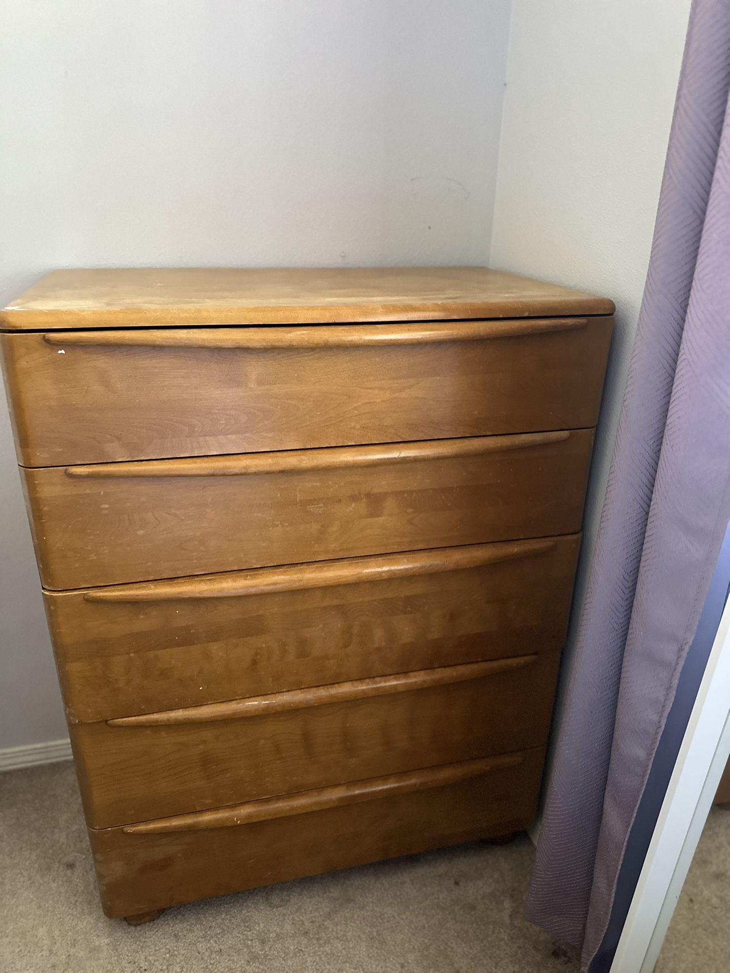 1950s Mid Century Heywood Wakefield Highboy Dresser