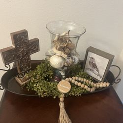 Metal Tray Arrangement Centerpiece 