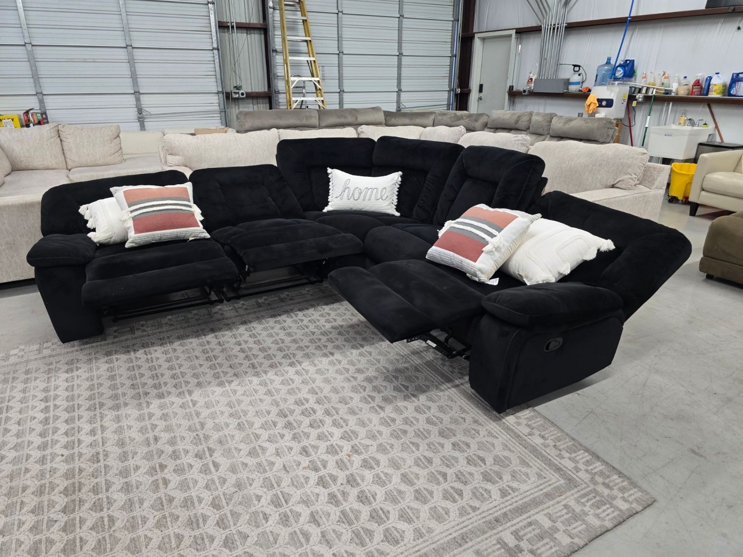 Cozy Reclining Dark Sectional Couch 🚛 SAME DAY DELIVERY AVAILABLE 🚚