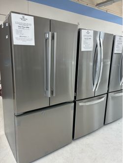 SHOP NOW PAY LATER with snap/ 33”wide stainless steel fridge with ice maker save up $900