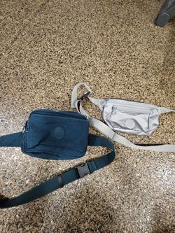 Clear iridescent Backpack Purse, Kipling metallic silver and deep blue cross body bag