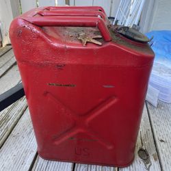 Vintage Blitz 5 Gallon Metal Gas Can USMC 20-5-79 Jerry Can Screw Cap