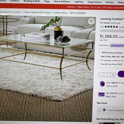 Coffee Table Clear Glass Gold 