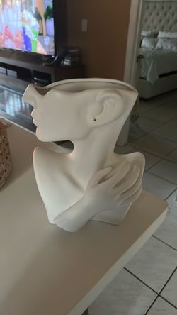 White Ceramic Human Figure Vase