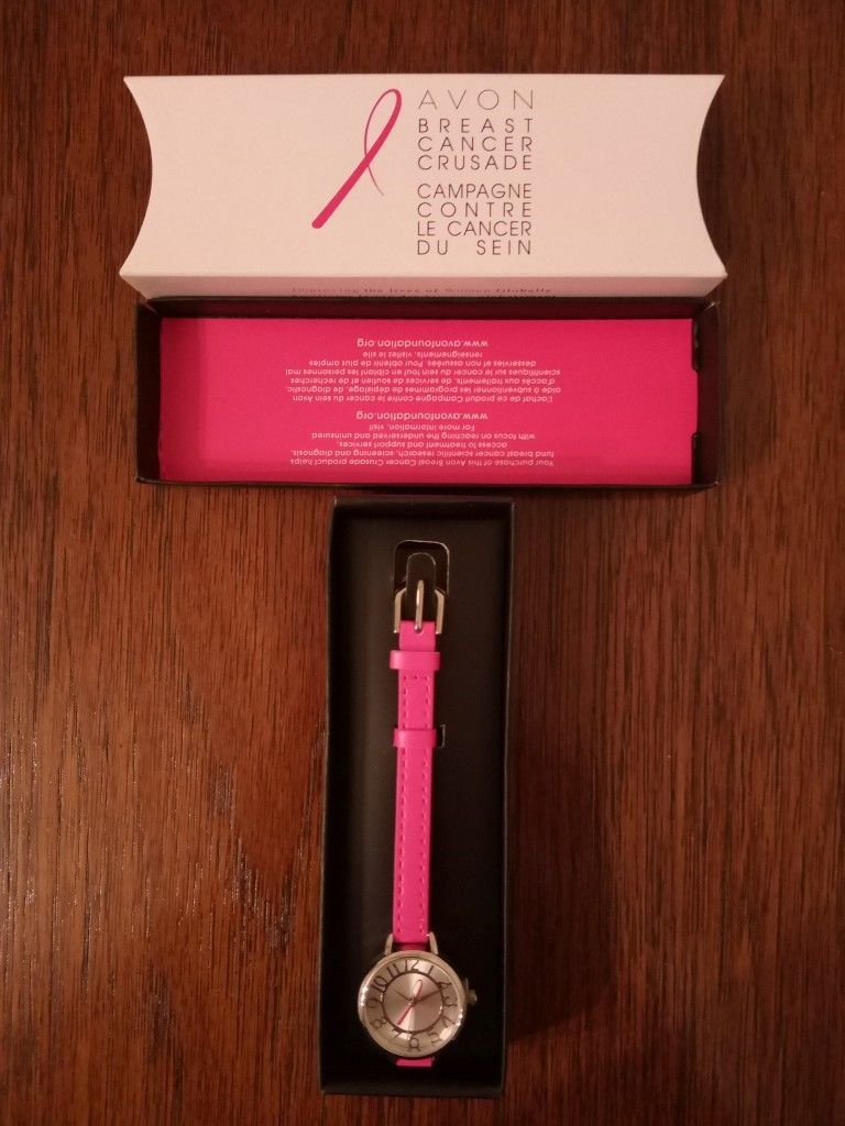 Avon Breast Cancer Crusade Skinny Strap Watch
