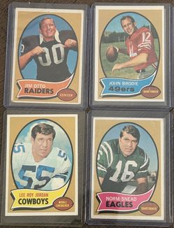 1970 Topps Football – Jim Otto, John Brodie, Lee Roy Jordan & Snead