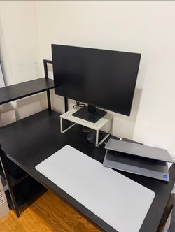 Computer Desk with Shelves, 47 Inch