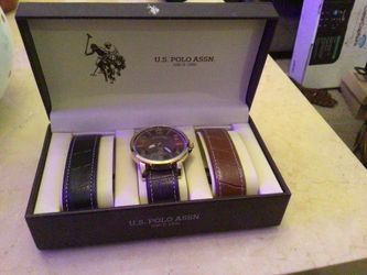 U.S. Polo Assn. Mens Watch Set - Interchangeable Bands - With Original Box