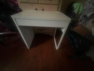 White Desk with Drawer