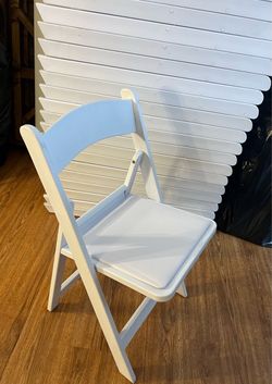 FOR SALE ONLY White Resin/Padded Folding Chairs