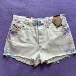 Levi’s 501 tie dye denim shorts