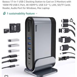 17 In 1 USB-C Adapter / USB-C Hub (Support 3 Monitors)