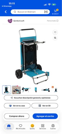 Ozar Trail Sand Island Convertible Beach Cart Blue Outdoor Camping Cart Steel Pipe Height 43.5 in