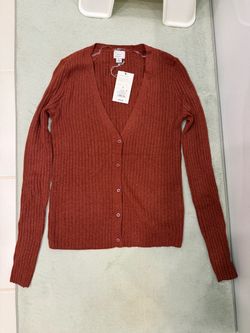 A New Day Ribbed Button-Front Cardigan Size S
