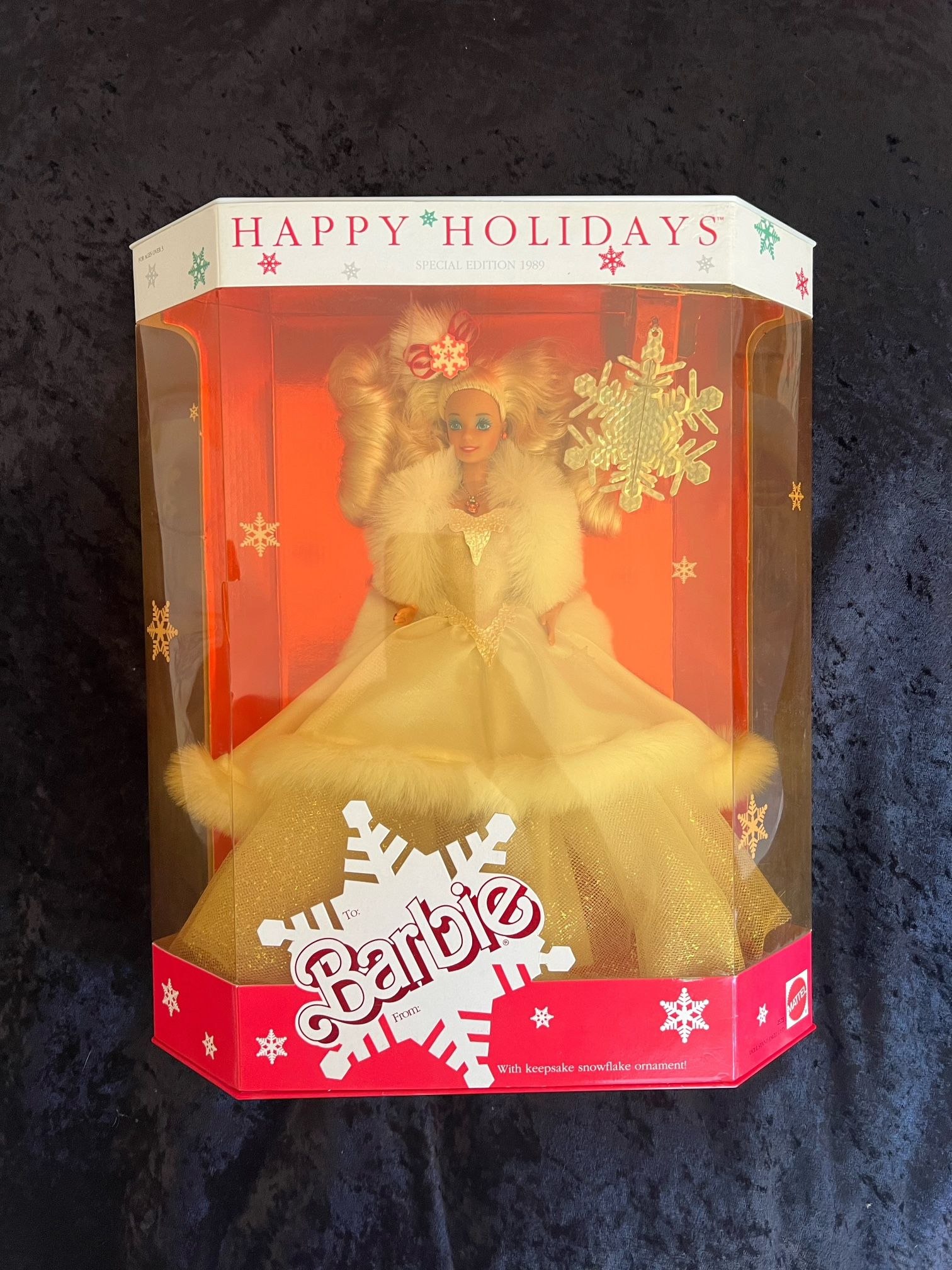 Mattel Barbie Happy Holidays 1989 Special Edition Snowflake Ornament