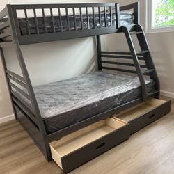 $699 Brand New Full/twin Bunk Bed With Mattress (Read Description Below)