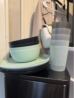Set of plastic dishes