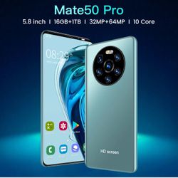 New Smartphone Unlocked Android 12 MATE 50 PRO TB 5”8-inch any network