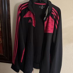 New Adidas Black/Pink Jacket Size XL 