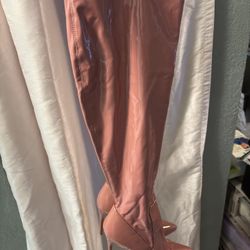 Pink Latex Boots 