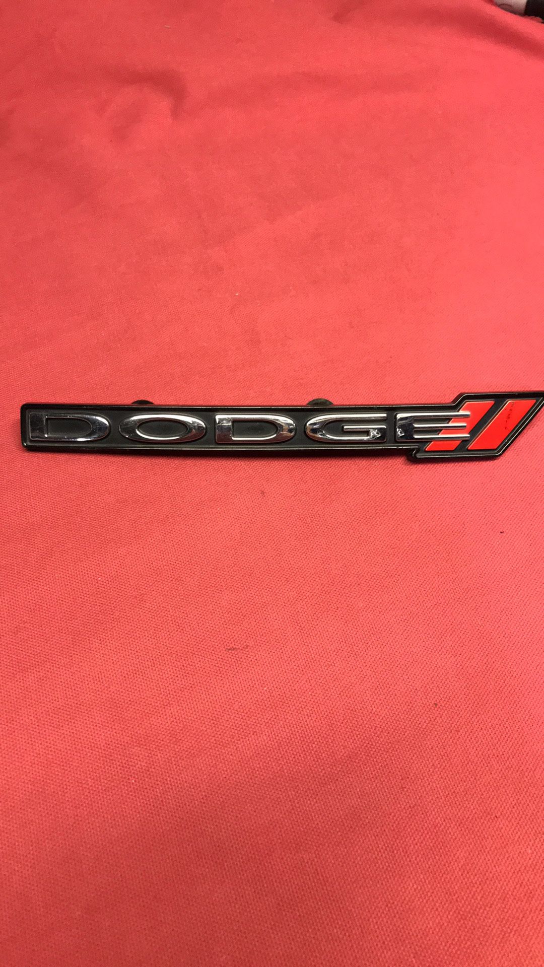 8” DODGE RED SLASHES FRONT GRILL BADGE.