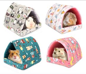 Cinnvoice Guinea Pig Hideout Bed Washable House Cage, Forest,