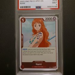 One Piece Card Game TCG Nami OP01-016 Pre-Errata PSA 9
