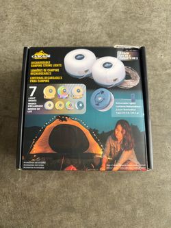 Brand New Cascade Mountain Tech Rechargeable Camping String Lights, 2-pack