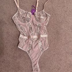 New Small Rose Lace Stretchy Bodysuit Lingerie 