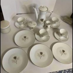 Rosenthal shadow Rose, Germany. Porcelain Tea Set service for 4. Perfect. Price Firmv