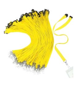 Yellow Lanyards with Swivel Clips Bulk Pack of 60