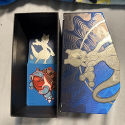 350+ BlastoiseVmax/Mewtwo Pokémon Card Sleeves  + Mewtwo Box Card Holder