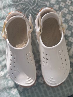 Crocs White Clogs with Gum Sole