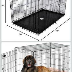 Precision Pet Products Two Door Great Crate Wire Dog Crate, 48 Inch, For Pets 90-125 lbs, With 5-Point Locking System