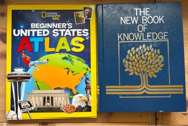 Two Educational Books Atlas and Encyclopedia