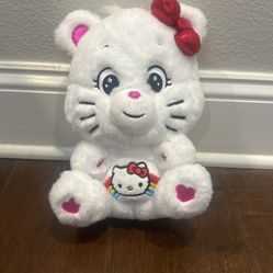 Carebear And Hello Kitty Collab Stuffed Animal