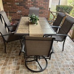 Outside Patio /pool Side Rectangle Table - 6 Chairs 