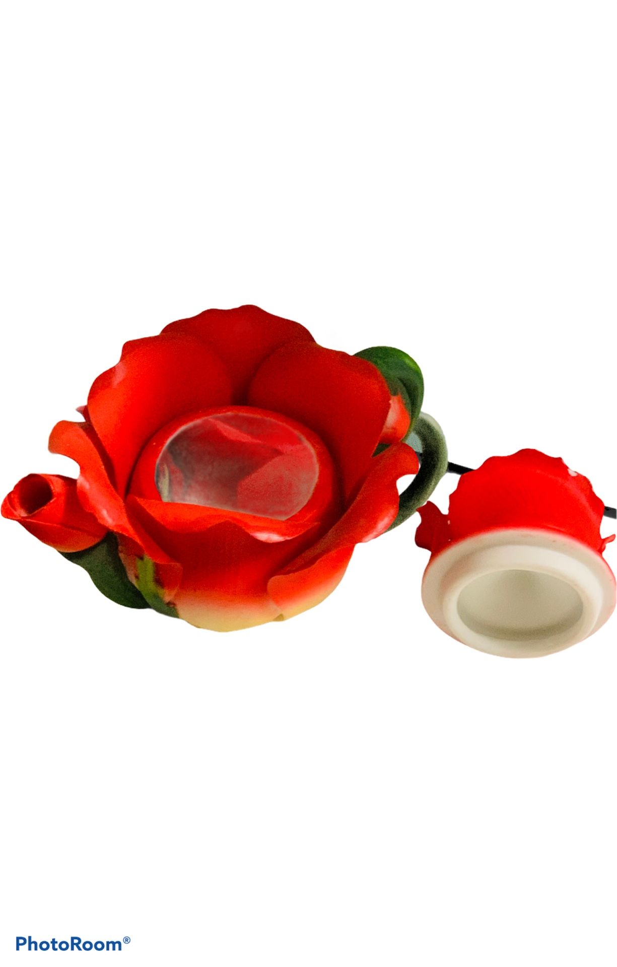 Vintage Ceramic hand-made Red rose TEAPOT π«