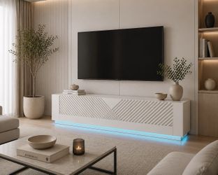 New TV stand white led
