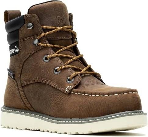 NEW Size 7 or 7.5 Or 8 Wide or 11.5 or 13 WOLVERINE Men Trade Wedge Waterproof Steel Toe Work Boots 6" Construction Boot