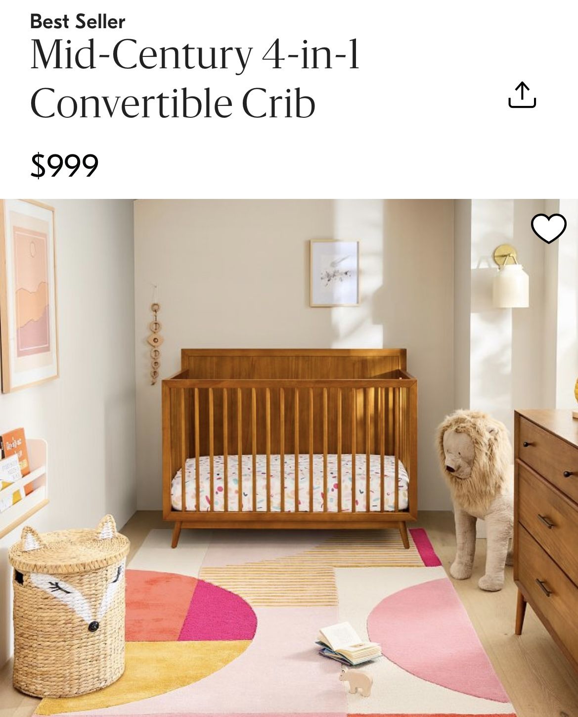 West Elm Convertible Crib