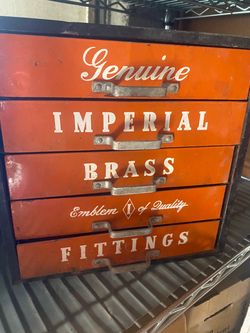 Antique Imperial Brass Fittings Cabinet