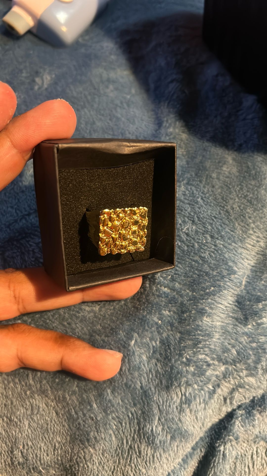 Gold Plated Size 9 Nugget Look Ring