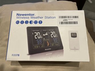 Newentor Weather Station Wireless Indoor Outdoor Thermometer, Color Display  Digital Weather Thermometer with Atomic Clock, Forecast Station with