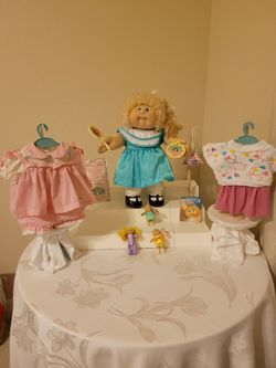 Vintage Cornsilk Blonde Cabbage Patch Kids Doll Bundle