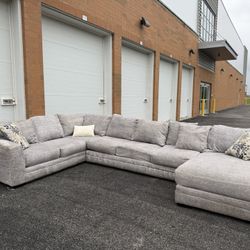 Oversized Gray Sectional Couch Three Piece - Free Curbside Delivery!