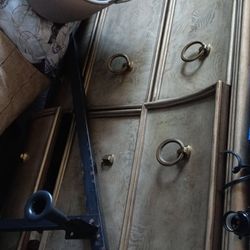Dresser With Mirror. Chest. Bed Is The Headboard And Footboard