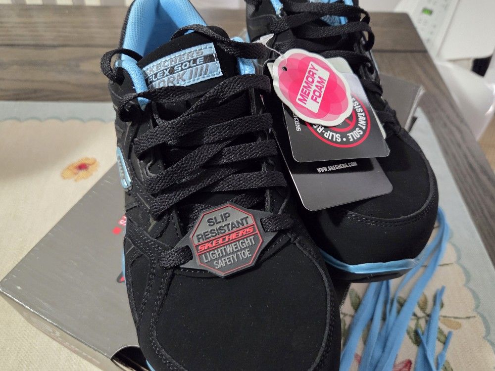 SKETCHERS for Work Women's Synergy Sandlot Alloy Toe Lace Up Work Shoe