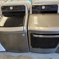LG Top Loading Washer And Gas Dryer Set 